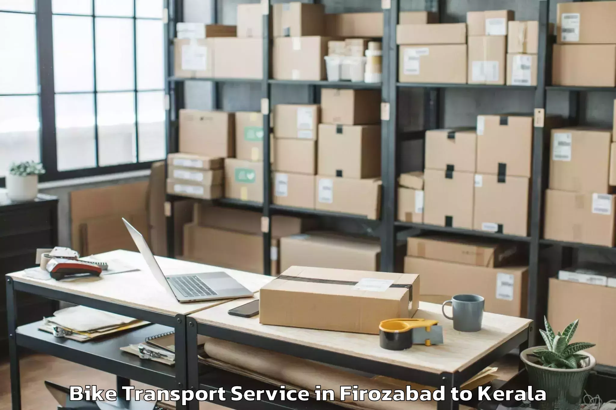 Professional Firozabad to Kilimanoor Bike Transport